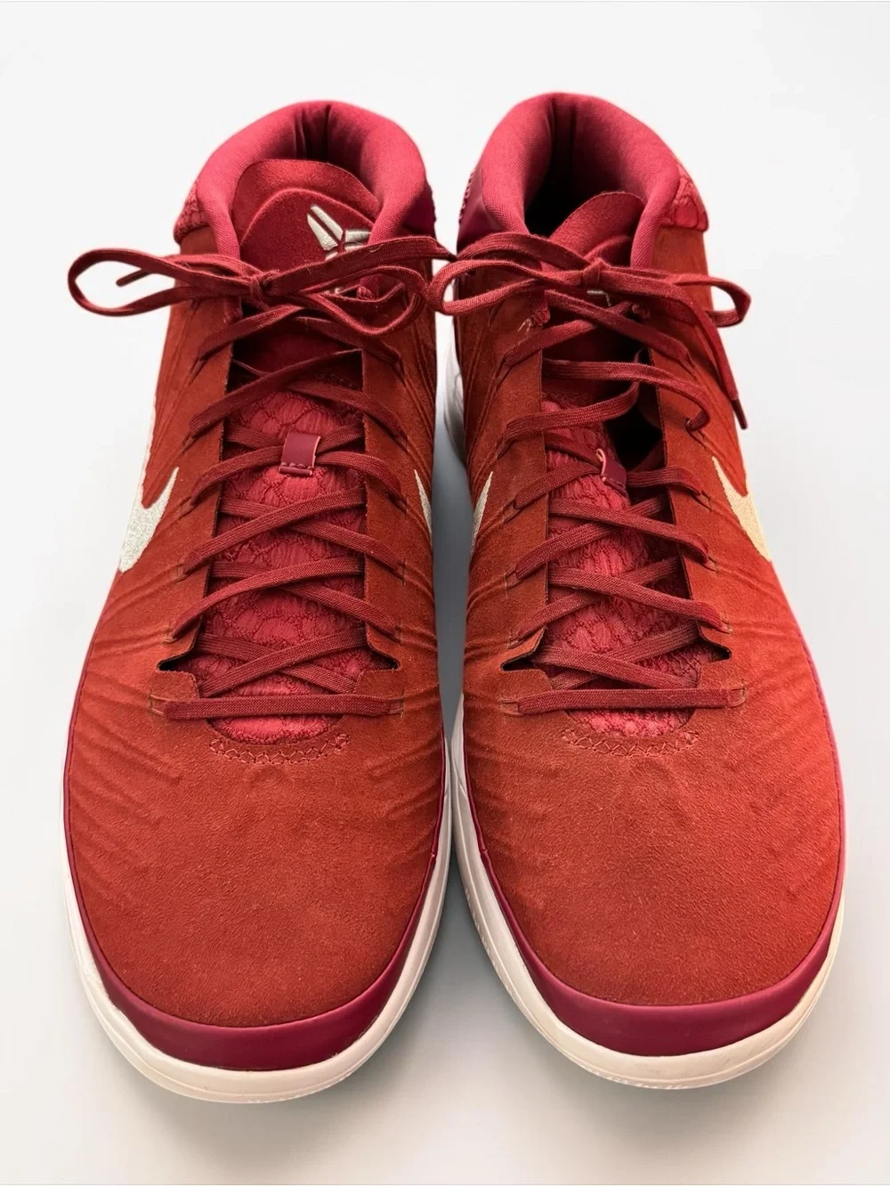 Nike Kobe A.D. Mid Team Red Maroon Chrome Silver Basketball Sneakers Size 18